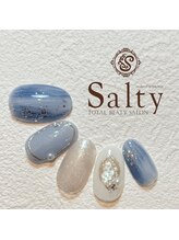 ネイルアンドアイラッシュサロン ソルティ 寺田町(salty)/ニュアンスマーブルネイル