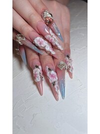 華やか花ネイル
