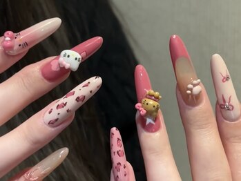 ピンクレオパードxキティネイル
