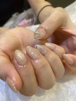 ララアンジュ(LaLa-Ange)/キラキラリボンネイル