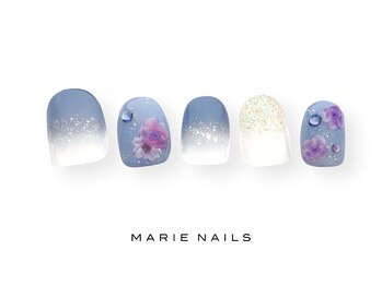 マリー ネイルズ いわきラトブ店(MARIE NAILS)/定額6600円税込 ブルー 0831b