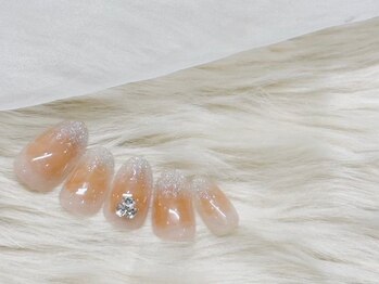 シ ベル 梅田茶屋町店 ネイル(Ci belle)/ニュアンスネイル/オレンジ