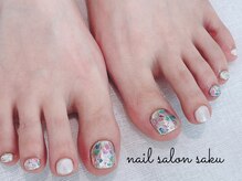 サク(saku)/フットネイル/シェル埋め込み