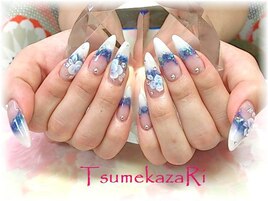 ★グラデフレンチ★3Dフラワー★