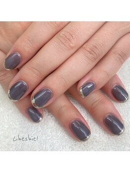 ネイルサロン チュシャ(cheshie)/メタルラインのフレンチネイル