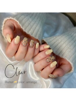 クリア なんば店(Clear)/バターカラービジューアレンジ