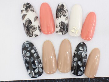 ネイルサロンセレーネ(Selene)/ピンクフラワーネイル