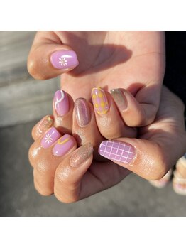 シーアンドネイルズ(C&NAILS)/くすみパープル×マグネット