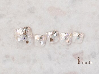 アイネイルズ 横浜EAST店(I-nails)/ホログラムハートラメグラデ