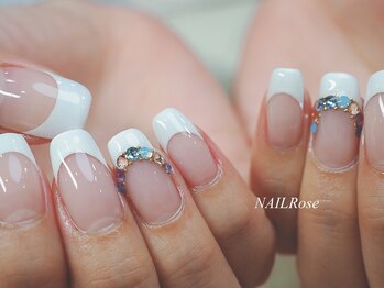 ネイルローズ(NAIL Rose)/フレンチスワロフスキービジュー
