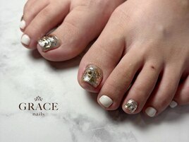 キラキラフットネイル