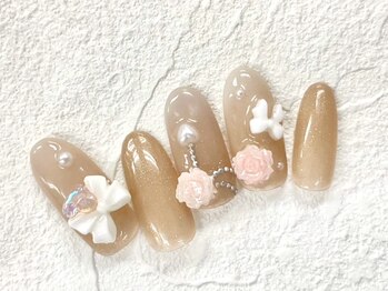 ネイルサロン ドルチェネイル 柏店(Dolce.Nail)/【ワンホンコース】薔薇ネイル