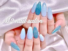 エムズ ネイルサロン(M2)/ブルーラメワンカラー