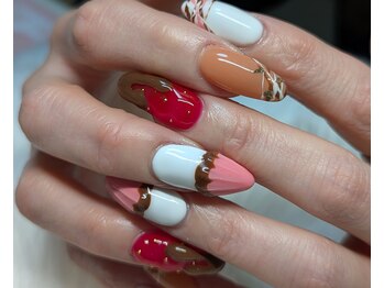 バレンタインネイル