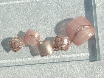 キラキラピンクゴールドフット