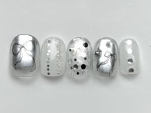ジェミーネイル イケブクロ(Jemiy nail ikebukuro)/リボンニュアンス￥8000