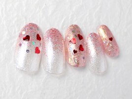 バレンタインハートネイル