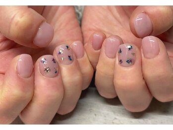 春ネイル・シェル・シンプル