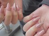 【オフィスにも◎】ワンカラー /ラメグラデーション/＋パーツ2本