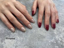 シンプリー ネイルアンドアイラッシュ 祖師谷大蔵店(Simpliee Nail&Eyelash)/ワンカラーでちぐはぐネイル