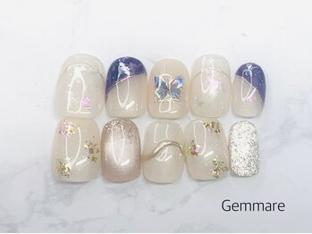 ジェンマーレ たまプラーザ店(Gemmare)の写真/ソフトジェルオフ無料！ワンポイントアートのプチデザインコース￥6950で上品な指先に☆カラー変更もOK♪