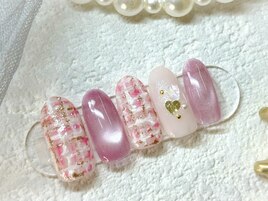 ハート×キルティングネイル