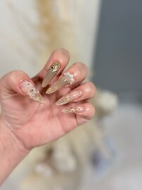 ロングネイル×ニュアンス