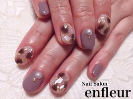 白べっ甲アート☆ネイル