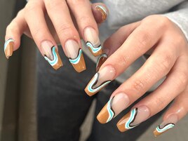 うねうね変形カラフルフレンチ