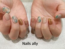 ネイルズアリー 立川店(Nails ally)/もやもや×大理石×ニュアンス