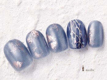 アイネイルズ 横浜WEST店(I-nails)/ネイビーブルーネイル　7480円