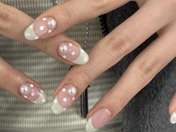 ジェミーネイル エビス(Jemiy nail ebisu)/フレンチドットパール