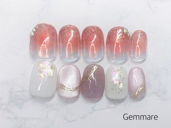 ジェンマーレ たまプラーザ店(Gemmare)の写真/良心的価格だからご新規様もネイル初心者様も気軽にネイルが楽しめる!ラメグラ¥5700/シンプルコース¥6480♪
