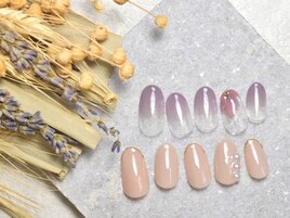 フラワーグラデ×大ぶりパール