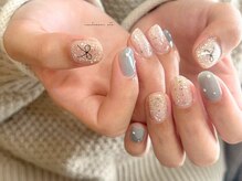 紫陽花ネイルニュアンスネイル