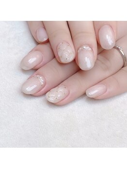 ピオニーネイル(peony nail)/ホワイトキルティング