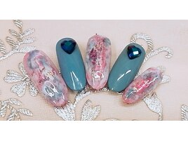 フォイルアートでタイダイ柄