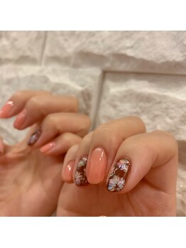 カイノ なんばタワー店(KAINO)/カラフルフラワーネイル¥7700