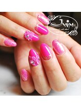 ジュジュ(Juju)/ピンクの３Dフラワーネイル