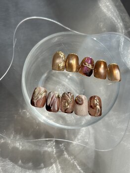 秋ニュアンスネイル