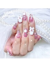 プティポルト(petite porte)/マグネットピンクリボンフラワー