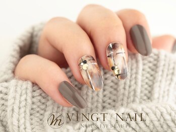 ヴァンネイル(VINGT NAIL nail&eye beauty)/ブラウンカラーで手元を暖かく