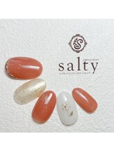 ネイルアンドアイラッシュサロン ソルティ 寺田町(salty)/パールフラワーネイル