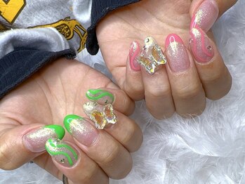 レアネイル 新宿(le'a nail)の写真/時間内パーツ付け放題!![ジェル持ち込みデザイン90分¥8980]が大人気★やりたかったデザインがそのまま叶う*