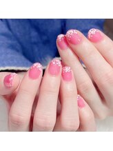 アップネイル/桜色の春ネイル