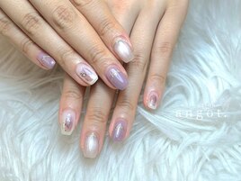パープル塗りかけネイル