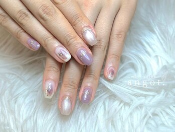 アンガット(angot.)/パープル塗りかけネイル