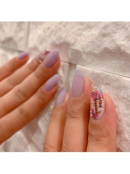 カイノ なんばタワー店(KAINO)/すりガラスネイル¥7700