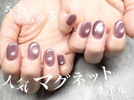 深みピンク♪マグネットネイル