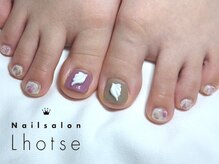 ローツェ(Lhotse)/羽3D×マーブルフットネイル